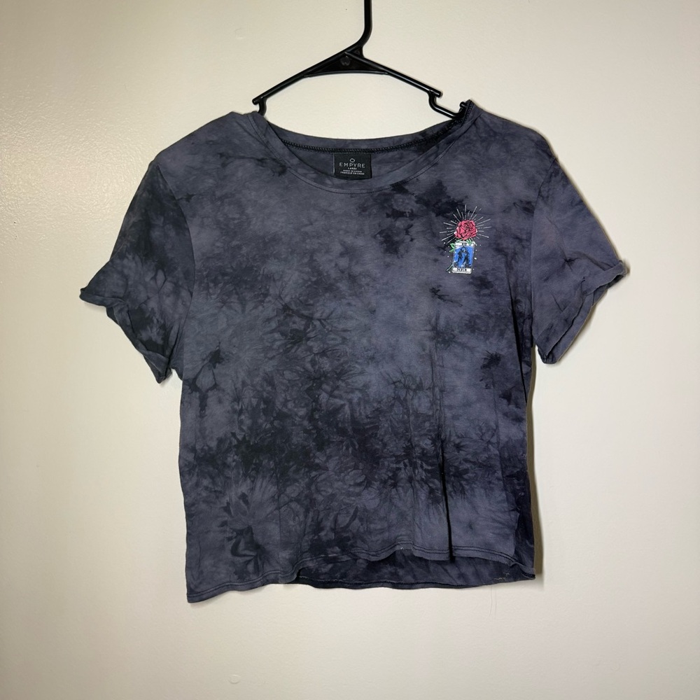 Empyre Charcoal Tie-Dye Crop Top